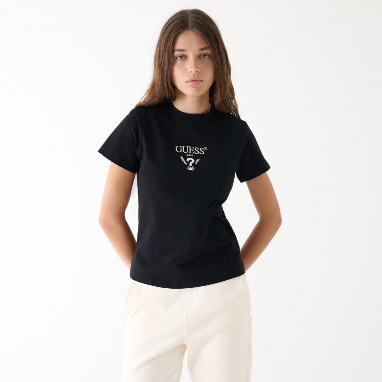 Damski t-shirt z nadrukiem Guess Colette - czarny