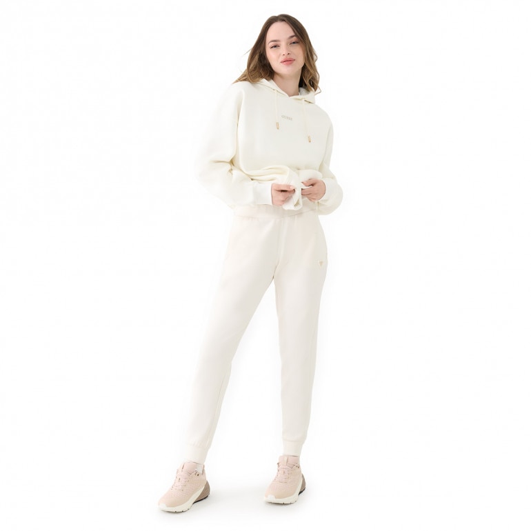 Damskie spodnie dresowe Guess Olympe Long Pants - beżowe