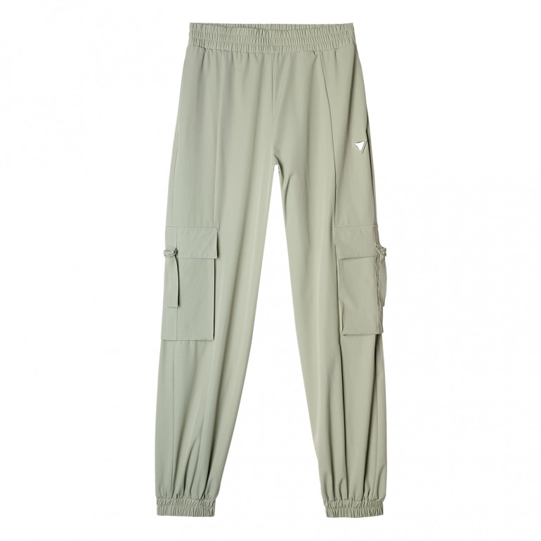 Damskie spodnie dresowe joggery Guess Aurlie Cargo Pants - zielone