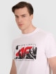 mini: Męski t-shirt z nadrukiem 4F 4FRAW25TTSHM3298 - biały (4)
