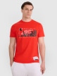 mini: Męski t-shirt z nadrukiem 4F 4FRAW25TTSHM3298 - czerwony (2)
