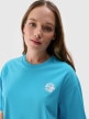 mini: Damski t-shirt z nadrukiem 4F 4FRSS24TTSHF2108 - turkusowy (4)