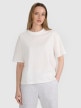  4F Damski tshirt oversize bez nadruku 4F 4FRSS25TTSHF2692  biały Biały