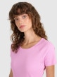 mini: Damski t-shirt bez nadruku 4F 4FRSS25TTSHF2790 - różowy (3)