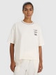 mini: Damski t-shirt oversize z nadrukiem 4F 4FRSS25TTSHF2979 - biały (1)