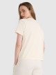 mini: Damski t-shirt oversize z nadrukiem 4F 4FRSS25TTSHF3160 - beżowy (4)