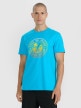  4F Męski tshirt z nadrukiem 4F 4FRSS25TTSHM3156  niebieski Niebieski