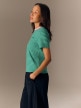 mini: Damski t-shirt w paski 4F 4FRSS26TTSHF3702 - zielony (3)