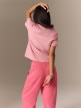 mini: Damski t-shirt w paski 4F 4FRSS26TTSHF3702 - różowy (6)