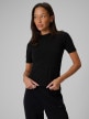 mini: Damski t-shirt bez nadruku 4F 4FRSS26TTSHF3703 - czarny (1)