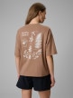 mini: Damski t-shirt z nadrukiem 4F 4FRSS26TTSHF3704 - beżowy (2)