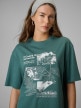 mini: Damski t-shirt z nadrukiem 4F 4FRSS26TTSHF3705 - zielony (3)