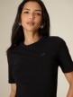 mini: Damski t-shirt bez nadruku 4F 4FRSS26TTSHF3846 - czarny (4)