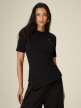 mini: Damski t-shirt bez nadruku 4F 4FRSS26TTSHF3846 - czarny (1)