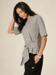 mini: Damski t-shirt z wiązaniem 4F 4FRSS26TTSHF3847 -szary (3)