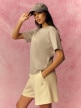 mini: Damski t-shirt z nadrukiem 4F 4FRSS26TTSHF3848 - beżowy (3)