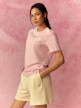 mini: Damski t-shirt z nadrukiem 4F 4FRSS26TTSHF3849 - różowy (4)