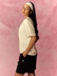 mini: Damski t-shirt z nadrukiem 4F 4FRSS26TTSHF3850 - kremowy (3)