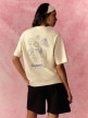 mini: Damski t-shirt z nadrukiem 4F 4FRSS26TTSHF3850 - kremowy (6)