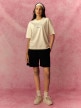 mini: Damski t-shirt z nadrukiem 4F 4FRSS26TTSHF3850 - kremowy (5)