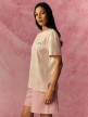 mini: Damski t-shirt z nadrukiem 4F 4FRSS26TTSHF3851 - różowy (4)