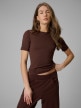 Obrazek dla: 4F Damski tshirt bez nadruku 4F 4FRSS26TTSHF3879  brązowy Brązowy
