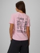 mini: Damski t-shirt z nadrukiem 4F 4FRSS26TTSHF4021 - różowy (2)