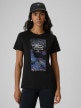 mini: Damski t-shirt z nadrukiem 4F 4FRSS26TTSHF4225 - czarny (1)