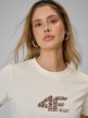 mini: Damski t-shirt z nadrukiem 4F 4FRSS26TTSHF4422 - kremowy (3)