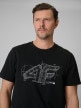 mini: Męski t-shirt z nadrukiem 4F 4FRSS26TTSHM3989 - czarny (4)