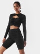 mini: Damski longsleeve crop-top 4F x Anna Lewandowska 4FSSS23TLONF220 - czarny (2)