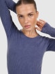 mini: Damski longsleeve do jogi i pilatesu 4F 4FWAW25TFLOF429 - granatowy (4)