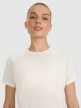 mini: Damska koszulka do biegania 4F 4FWAW25TFTSF1502 - biała (4)