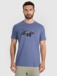  4F Męski tshirt z nadrukiem 4F 4FWAW25TTSHM2359  granatowy Granatowy