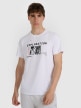  4F Męski tshirt z nadrukiem 4F 4FWAW25TTSHM3130  biały Biały