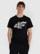  4F Męski tshirt z nadrukiem 4F 4FWAW25TTSHM3132  czarny Czarny