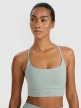 mini: Damski biustonosz treningowy 4F 4FWAW25USBAF173 - zielony (1)