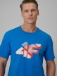 mini: Męski t-shirt z nadrukiem 4F 4FWSS26TTSHM2667 - niebieski (3)
