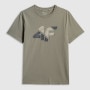 mini: Męski t-shirt z nadrukiem 4F 4FWSS26TTSHM2667 - khaki (5)