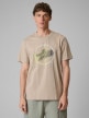  4F Męski tshirt z nadrukiem 4F 4FWSS26TTSHM2822  beżowy Beżowy
