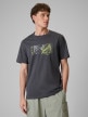  4F Męski tshirt z nadrukiem 4F 4FWSS26TTSHM2823  szary Szary