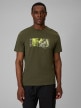  4F Męski tshirt z nadrukiem 4F 4FWSS26TTSHM2823  khaki Khaki