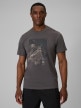  4F Męski tshirt z nadrukiem 4F 4FWSS26TTSHM2825  szary Szary