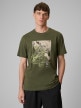 mini: Męski t-shirt z nadrukiem 4F 4FWSS26TTSHM2825 - khaki (1)