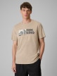  4F Męski tshirt z nadrukiem 4F 4FWSS26TTSHM3321  beżowy Beżowy