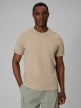  4F Męski tshirt bez nadruku 4F 4FWSS26TTSHM3322  beżowy Beżowy