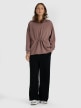 mini: Damska bluza dresowa bez kaptura 4F 4FRAW25TSWSF2463 - brązowa (2)