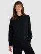  4F Damska bluza dresowa nierozpinana z kapturem 4F 4FWAW25TSWSF1834  czarna Czarny