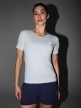 mini: Damska koszulka do biegania 4F 4FWSS25TFTSF1266 - szara (2)