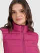 mini: Damski bezrękawnik puchowy pikowany 4F 4FWAW25TVJAF218 - różowy (3)